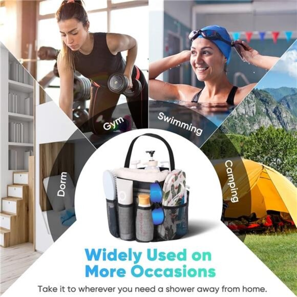 Shower Caddy Portable for College Dorm Room Essentials, 8-Pocket Large - Picture 6 of 8